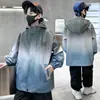 Jaqueta com Capuz Degradê para Meninos Primavera Outono 2026 Novo Estilo Média Grande Infantil Jaqueta Solta Estudante Casual Corta-vento Estilo Tendência Outono