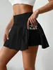 Falda de Tenis de Bolsillo Transfronteriza Europea y Americana para Mujer Falda de Yoga Falsa de Dos Piezas Anti-Exposición Secado Rápido Transpirable Falda Deportiva para Fitness