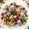 Bolas de Natal 3/4/5cm/6cm Pacote Misto Conjunto de 10 Peças Decoração de Natal Bola Colorida Bola de Plástico Revestida