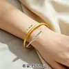 Pulsera Tradicional Vietnamita Dorada Arena Estilo Trendy para Mujer, Estilo Sencillo, Pulsera Anillo Liso Cepillado Imitación Oro, Joyería Duradera