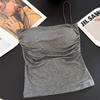 3383 # Camisola Atrevida y Pura para Chicas con Copas, Adecuada para Usar como Prenda Interior o Exterior, con Tirantes Finos y Diseño de Top Tubo