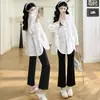 2026 Nueva Ropa de Maternidad de Primavera Estilo Coreano Algodón de Longitud Media Casual Camisa de Maternidad con Estampado de Corazón para Mamás a la Moda