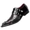 Sapatos Casuais Masculinos de Couro Slip-On Tendência Estilo Britânico com Biqueira de Aço Populares da Amazon para Compras Internacionais 25927