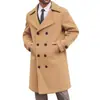 Comercio Exterior Amazon Abrigo de Trinchera de Lana para Hombre Otoño e Invierno Abrigo de Lana de Doble Botonadura de Longitud Media para Hombre Europeo y Americano
