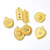 Aço Inoxidável Estilo Luxo Acessível Hidráulico Etiqueta de Diamante Pingente Pulseira Colar Brincos Banhado a Ouro 18K Acessórios para Joias DIY