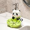 Al por mayor Lindo Panda Multifuncional Drenaje Cerámica Botella Dispensadora de Gel Antibacterial para Manos Baño Sub-Botella de Gel de Ducha Hotel Caja de Jabón