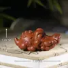 Peça de Cabo com Cabeça de Crocodilo Esculpida com um Crocodilo Grande, Artesanato de Escultura em Madeira Peça Pequena, Pequeno Ornamento Artesanato Decorativo de Madeira para Manuseio