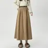 Saia Feminina de Veludo Cotelê, Nova Outono/Inverno Vintage Emagrecedora Média Rodada