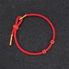 Nuevo Estilo Simple Tejido a Mano Nudo de Sagitario Cuerda de Mano Semiterminada Delgada Colgante Portátil Oro Duro Pareja Pulsera de Cuerda Roja
