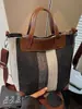 Bolso de Lona Rayada para Mujer Verano 2025 Nuevo Casual para el Trabajo y el Viaje Diario Bolso de Hombro Tote Bolso Tote Cruzado de Gran Capacidad