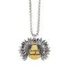 Collar Personalizado Estilo Punk Retro Tótem de Girasol para Hombres, Cadena para Suéter con Colgante de Girasol de Personalidad Hip-Hop de Moda