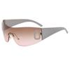 Nuevas gafas de sol extranjeras sin montura Moda europea y americana Gafas estéreo de influencer de internet Personalidad Amazon Gafas de sol Y2K para mujer