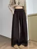 Pantalones holgados de pierna ancha para mujer para otoño e invierno, estilo boyfriend, diseñados para favorecer las figuras con forma de pera, de corte recto y diseño casual hasta el suelo