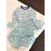 Pijama largo azul a rayas, dulce y femenino, para mujer, conjunto casual de otoño holgado talla grande para mujer