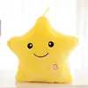 Juguete de peluche almohada de estrella luminosa decoración romántica de estrella de cinco puntas regalo de cumpleaños para niña una generación de pelo