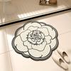 Felpudo de Entrada con Flor de Rosa Felpudo de Piso para Baño Inodoro Entrada Barro de Diatomeas Absorbente de Agua Antideslizante Felpudo para Pies Felpudo de Piso para Baño