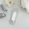 Calcetines de verano de corte bajo para mujer con suela de algodón, Nuevos calcetines invisibles transpirables antideslizantes de seda helada, Estilo fino de verano
