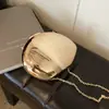 Caja Shell con Forma de Huevo Metálico Brillante de Acrílico Dorado Bolso de Mano Brillante para Banquete con Cadena Cruzada para Mujer