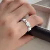 Anillo de Frijol Irregular de Diseño Único para Mujer, Anillo Abierto Versátil de Personalidad de Moda Geométrica, Anillo de Dedo Índice de Tendencia