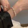 Pulsera exquisita de ágata negra plateada para mujer estilo coreano, diseño de nicho que combina con todo, regalo de alta calidad para novias, pulsera al por mayor