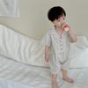 Roupas de verão de manga curta para bebê Bolsa listrada para bebê Roupas de peido Estilo coreano fino Roupas infantis de verão Macacão para bebê roupas de verão
