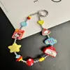 Cadena de Mano para Muñeca de Dibujos Animados Lindos Creativos Personalizados, Correa Corta para Teléfono Móvil, Llavero de Coche, Colgante para Bolso