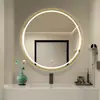 Espejo de Baño Redondo Inteligente LED con Marco, Espejo Antivaho con Luz, Espejo Redondo, Espejo de Tocador Redondo de Pared para Baño, Espejo de Pared