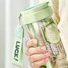 Taza de Agua Ins Valor de Color Alto Taza de Té Vaso de Plástico para Niñas Salir Portátil Resistente a Altas Temperaturas Vaso con Gotero para Estudiantes