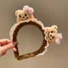 Diadema Especial para Lavar la Cara, Diadema Divertida de Otoño e Invierno con Diseño de Oso Lindo, Cinta para el Pelo, Horquilla, Accesorios para el Pelo, Tocado de Felpa