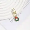Série de Natal Desenho Animado Fofo Pingente de Chave com Gotejamento de Óleo Chaveiro de Mochila de Escola Árvore de Natal Acessórios de Chave DIY