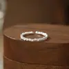 Anillo de Flor de Plata Pura S999 Abao Apilable Estilo Coreano Lujo Ligero Francés Gama Alta Estilo Bosque Dulce Joyería de Nicho Venta al por Mayor