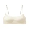 Sujetador push-up sexy con soporte lateral, diseño de espalda cruzada, sin tirantes, sin varillas, soporte suave, copa fina, escote bajo, lencería transpirable