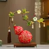 Adorno de Calabaza Baitu Artesanía Esmaltada Nuevo Estilo Chino Decoración para Sala de Estar o Gabinete de Vinos Regalo de Alta Gama para Inauguración o Mudanza