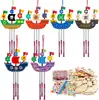 Juego de Carrillón de Viento de Otoño Transfronterizo Manualidades de Madera para Niños Colgantes de Carrillón de Viento de Animales Hechos a Mano para Niñas y Niños