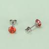 Pendientes de botón de acero inoxidable con pincho de origen transfronterizo, pendientes de circonita AAA, pendientes de cristal, pendientes de botón de circonita de cuatro garras