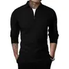 Chaqueta a Cuadros para Hombre Waffled Color Sólido Media Cremallera Manga Larga Chaqueta Casual Cardigan