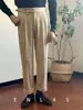 Pantalones de pana de invierno nuevos de color liso, artísticos y casuales, estilo caballero napolitano retro casual, corte recto