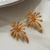 Pendientes de Plata de Ley 925 con Forma de Fuego Artificial de Aguja, Frescos y Minimalistas, Únicos y Finamente Elaborados en un Estilo Frío de Nicho