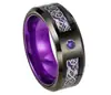 Anillo de Acero de Tungsteno con Patrón de Dragón Bicolor Tamaño Americano Estándar Anillo de Cerámica de Acero de Titanio Anillo de Titanio Dorado para Hombre Entrega Transfronteriza