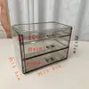 Caja de Almacenamiento de Joyería de Acrílico Gris Translúcido para Escritorio de Cinco Cajones Tipo Cajón Caja de Almacenamiento para Anillos Pendientes Caja para Accesorios de Uñas