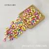 Paquete de Materiales para Pulsera y Collar de Cuentas Hecho a Mano con Rodajas de Arcilla Blanda de Colores Patito Amarillo Huella de Gato Sonriente Fruta 10mm