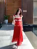 Xiu Xixi 2026 Primavera Nuevo Estilo Francés Retro Encaje Floral Tirantes Estilo Vacaciones Vestido Largo 88562
