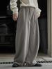 Invierno Nuevo Estilo Coreano Estilo Simple Casual Volumen Curvo Cintura Elástica Pantalones Casuales Pantalones Sueltos de Pierna Ancha para Mujer