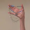 Colar de Borboleta Empilhada com Franjas Estilo Livro Vermelho Pequeno Feminino Princess Escape Luxo Leve Elegante Corrente para Clavícula de Alto Valor