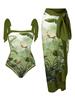 Amazon 2023 Europeia e Americana Nova Edição Fixa Impressa Duas Peças One-Piece Swimsuit Conservador Coberto Hip Skirt Spot Swimsuit