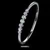 Nuevo Pulsera de Plata de Ley S925 con Moissanita para Mujer, Moderna y Sencilla, Brazalete Versátil de Moissanita Redonda, En Stock al por Mayor