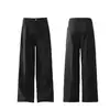 Calça de Terno Preta Estilo Americano de Caimento Solto para Homens, Calça de Alfaiataria Simples de Barra Reta Larga de Alta Qualidade, Calça Social Casual Moderna com Caimento