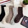 Meias de Cano Médio para Mulheres, Quentes para Outono e Inverno, Forradas com Lã e Espessadas, Novas Meias de Terry com Bolinhas Fofas Versáteis Retro Slouch