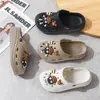 Zuecos de Suela Gruesa Eva Zapatos de Jardín Lindos Color Caqui Zapatos Cerrados para Mujer Padre-Hijo Transpirables para Exteriores Zapatos de Playa de Moda