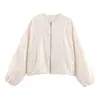 Suministro Transfronterizo Otoño 2025 Nuevo Estilo Europeo y Americano de Moda Chaqueta Bomber Corta con Bordado Pesado y Cuello Redondo